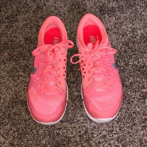 Pink nike shoes
